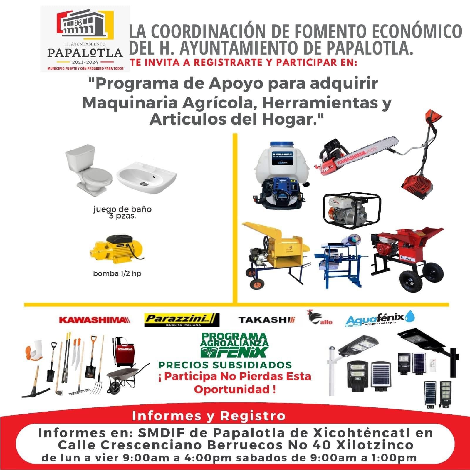 Apoyan economía de familias de Papalotla con programa para adquirir maquinaria agrícola
